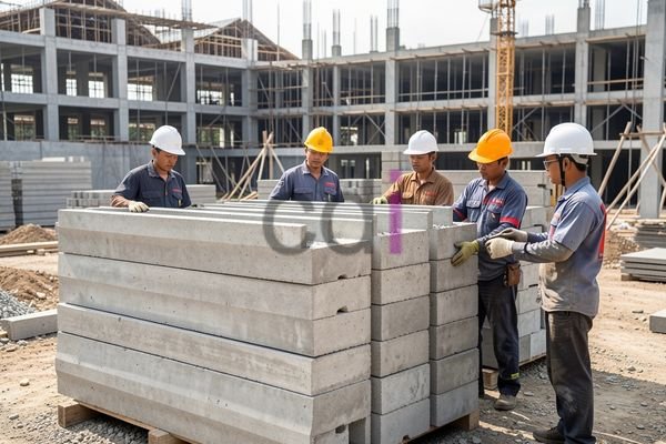 Contoh pemasangan dinding precast di sebuah proyek residensial