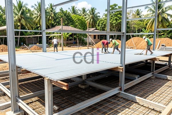 Proses pengerjaan atap cor dengan bekisting kayu