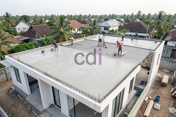 Contoh atap dak beton dengan taman di atasnya