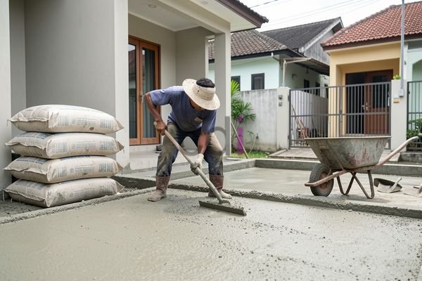 Contoh aplikasi beton instan K350 pada proyek pembangunan rumah