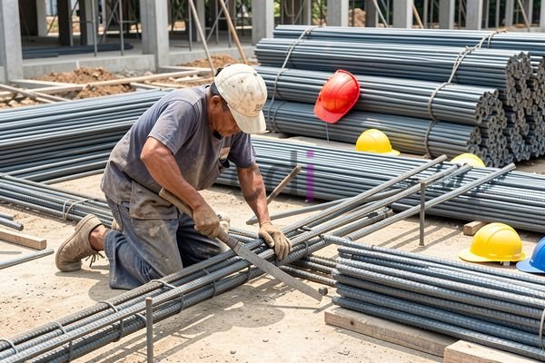 Contoh pembentukan behel besi berbentuk huruf U