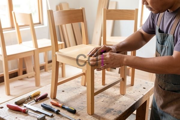 Contoh kursi belajar ergonomis dengan sandaran punggung dan sandaran tangan yang dapat disesuaikan