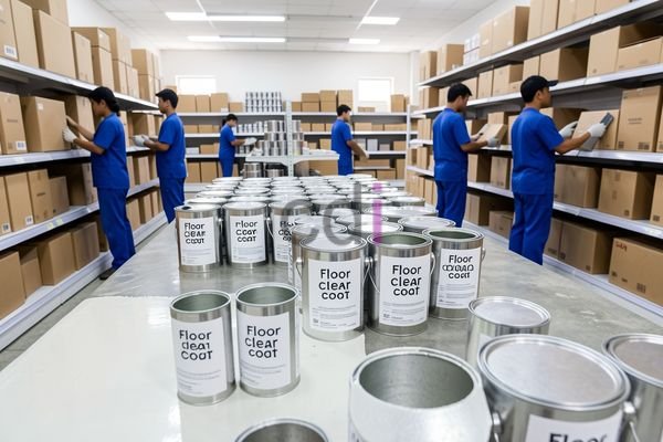 Contoh lantai kayu yang dilapisi cat clear
