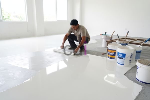 Ilustrasi berbagai warna dan tekstur lantai epoxy